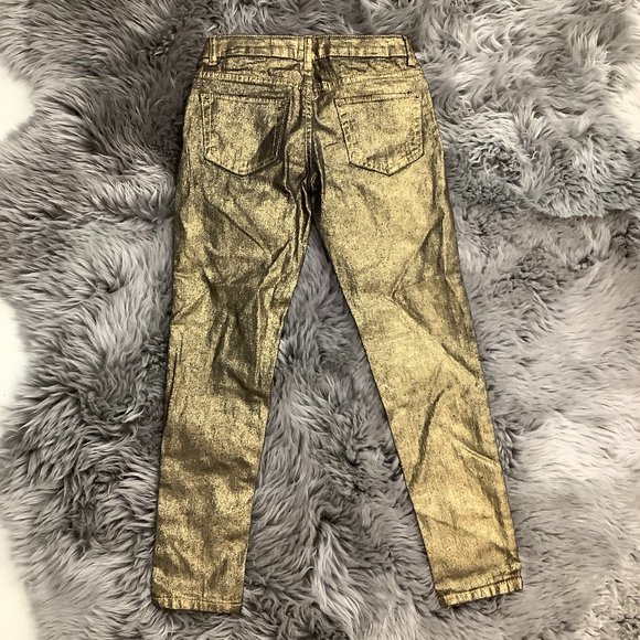 BONGO Girls Gold Foil Jeans | Kids Fashion Pants | Size 10 - Picture 2 of 4